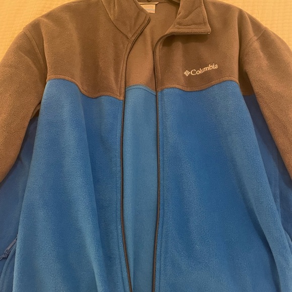 Columbia Men’s Jacket Blue and Gray Fleece Full-Zip - NEW - Picture 6 of 7